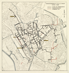 214237 Plattegrond van de stad Utrecht, met weergave van het stratenplan met belangrijke gebouwen, wegen, spoorwegen en ...